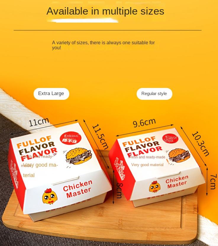 Cajas y bandejas para hamburguesas